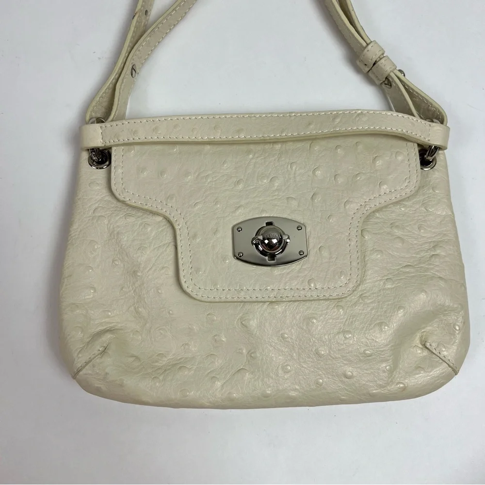 FURLA Bag Ostrich 3 Way Leather Clutch Crossbody